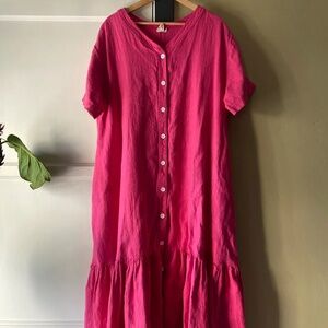 Seek Shelter Baseball dress in Rosewater small linen